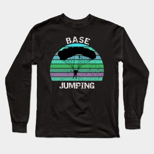 Base Jumping - vintage sunset design Long Sleeve T-Shirt